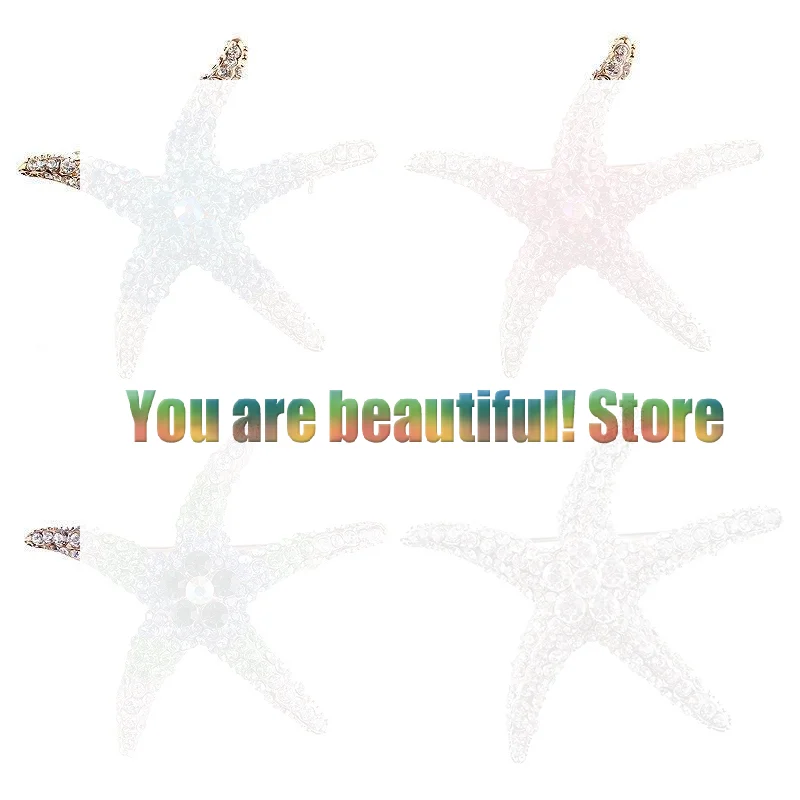 1Pcs Creative Star Brooch Fashion Multicolor Rhinestone Starfish Brooches For Women Men Clothing Pins Boho Party Jewelry Gift