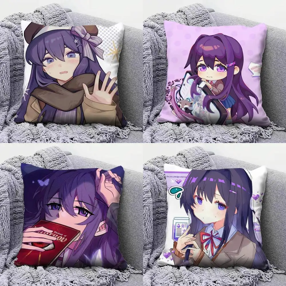 

Yuri doki Anime Girl Home Sofa Cushion Covers and Aecorative Custom Pillow Covers