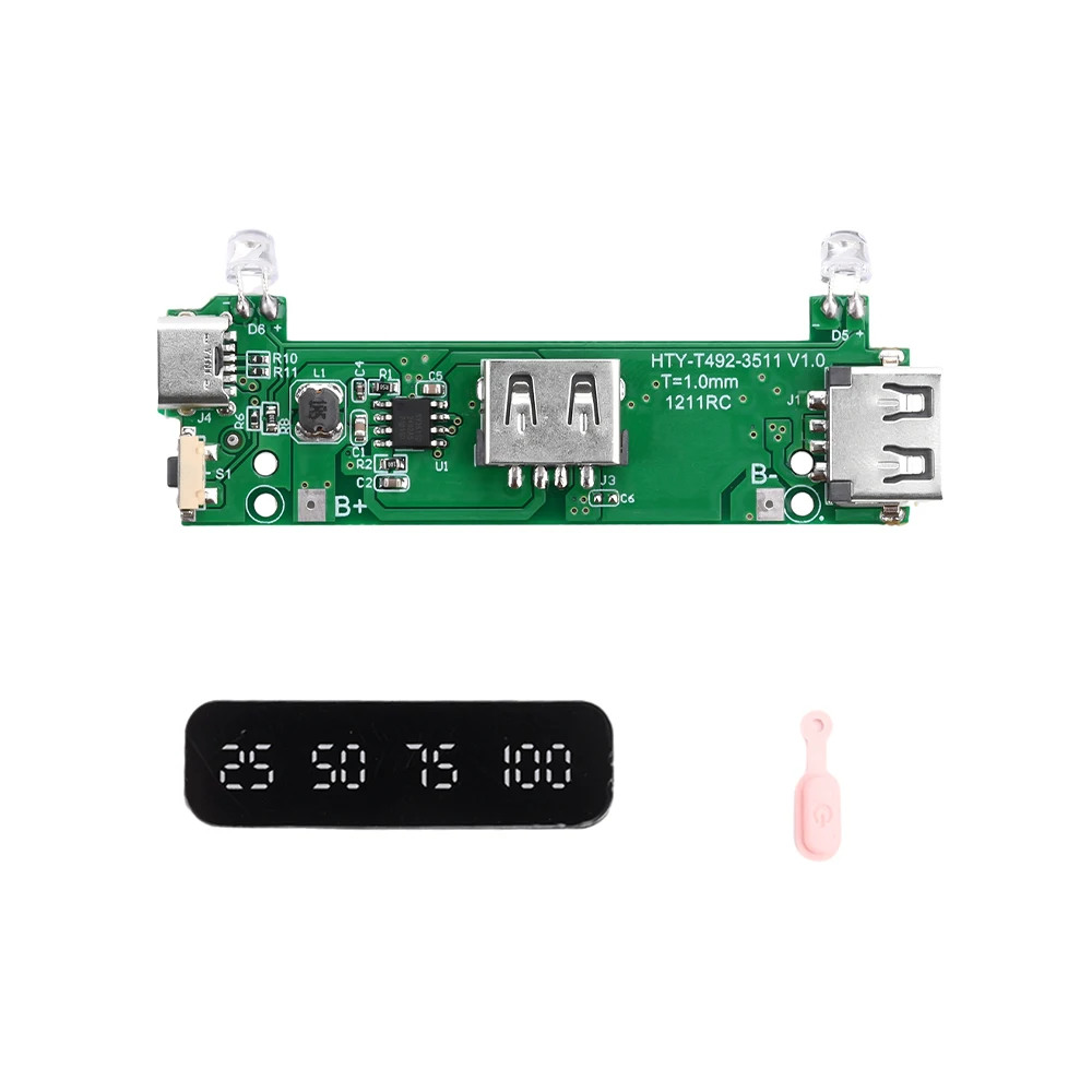 Mini Power Bank Box With 3 Output Interface 1 Input Interface Diy Mobile Charger Box  3*18650 Battery Storage Box Pink