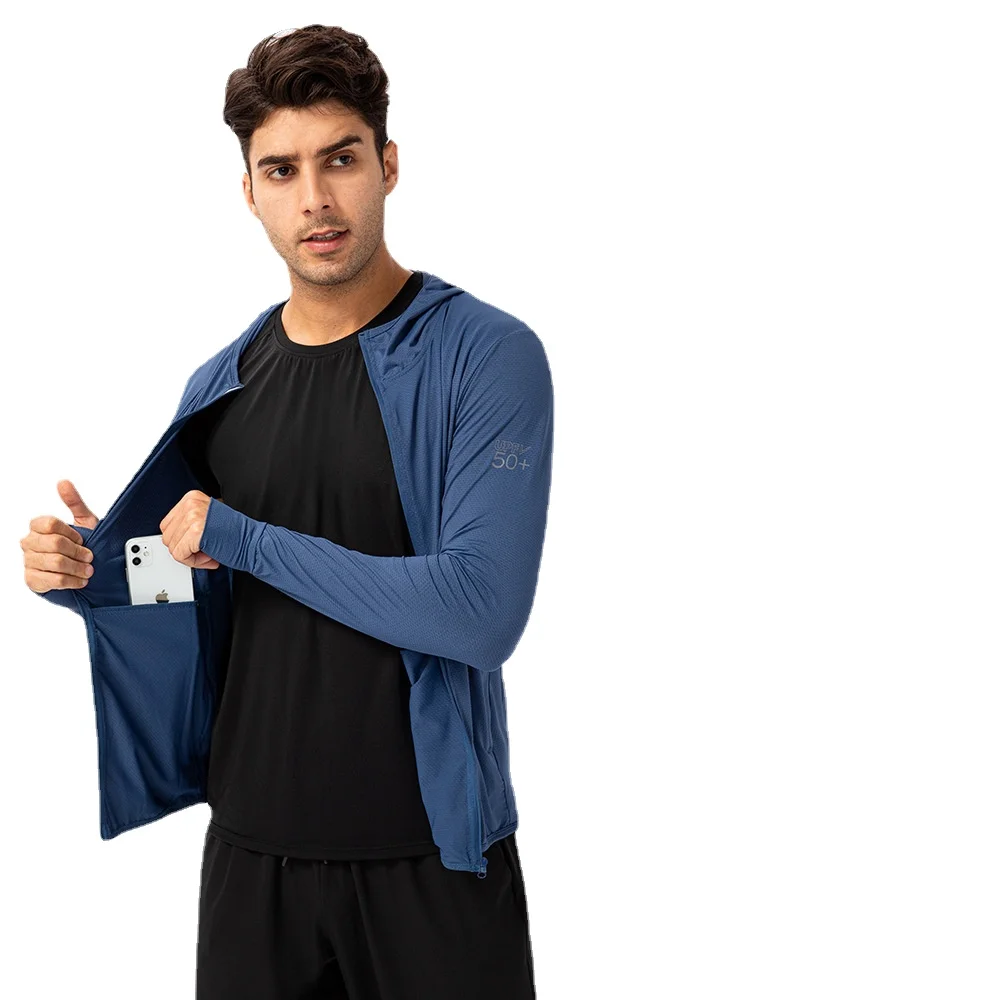 

Mens Long Sleeve Thin Breathable Outdoor Sun-protective Coat Summer Sun Protection Hoodies