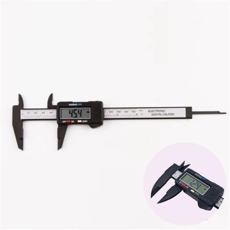 

150mm 6inch LCD Digital Electronic Carbon Fiber Vernier Caliper Gauge Micrometer