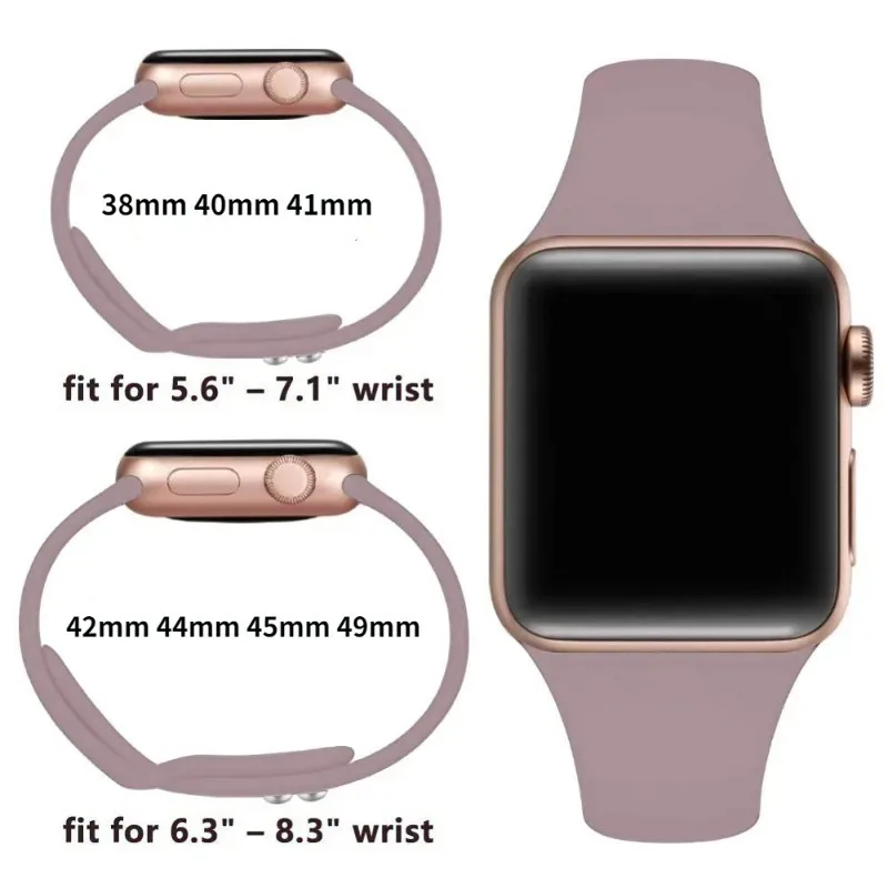 Bracelet en silicone pour Apple Watch, dehors Slim Band, Correa iWatch Series 8 Ultra 2 SE 7 6 3 9, 40mm, 44mm, 45mm, 41mm, 38mm, 42mm