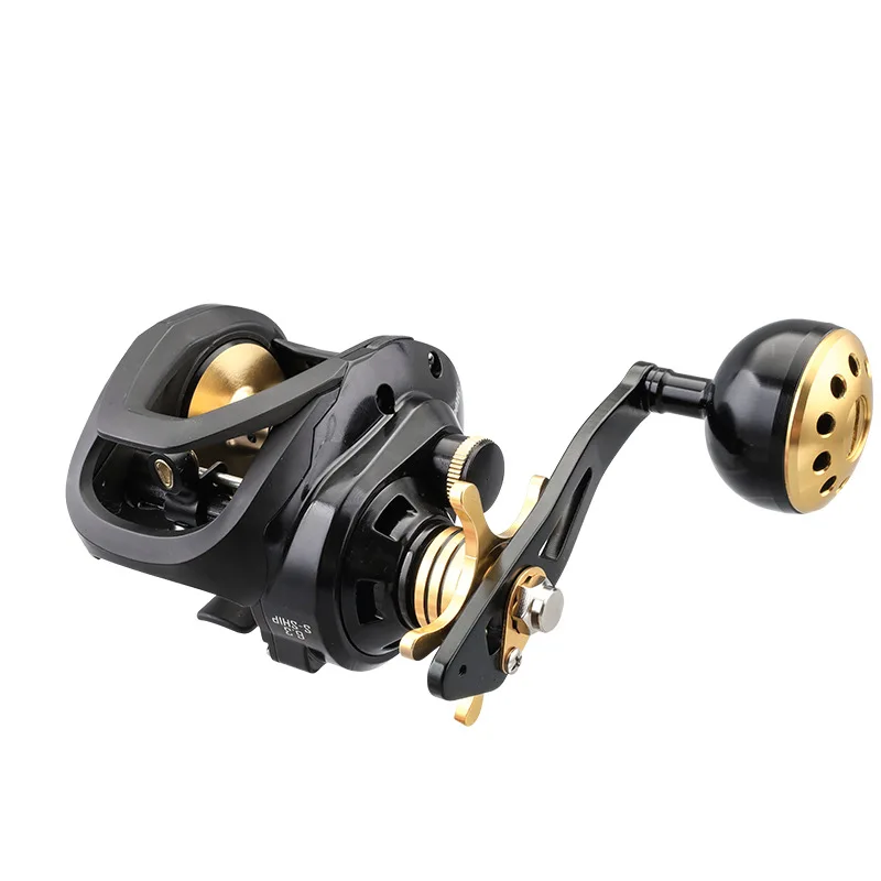

boat fishing wide-body metal water drop wheel, black big object wheel, sea fishing water drop wheel