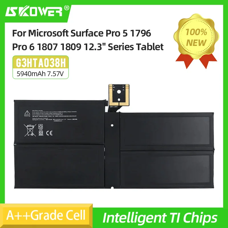 

Аккумулятор SKOWER DYNM02 G3HTA038H для ноутбука Microsoft Surface Pro 5 1796 Pro 6 1807 1809 12,3 дюймов