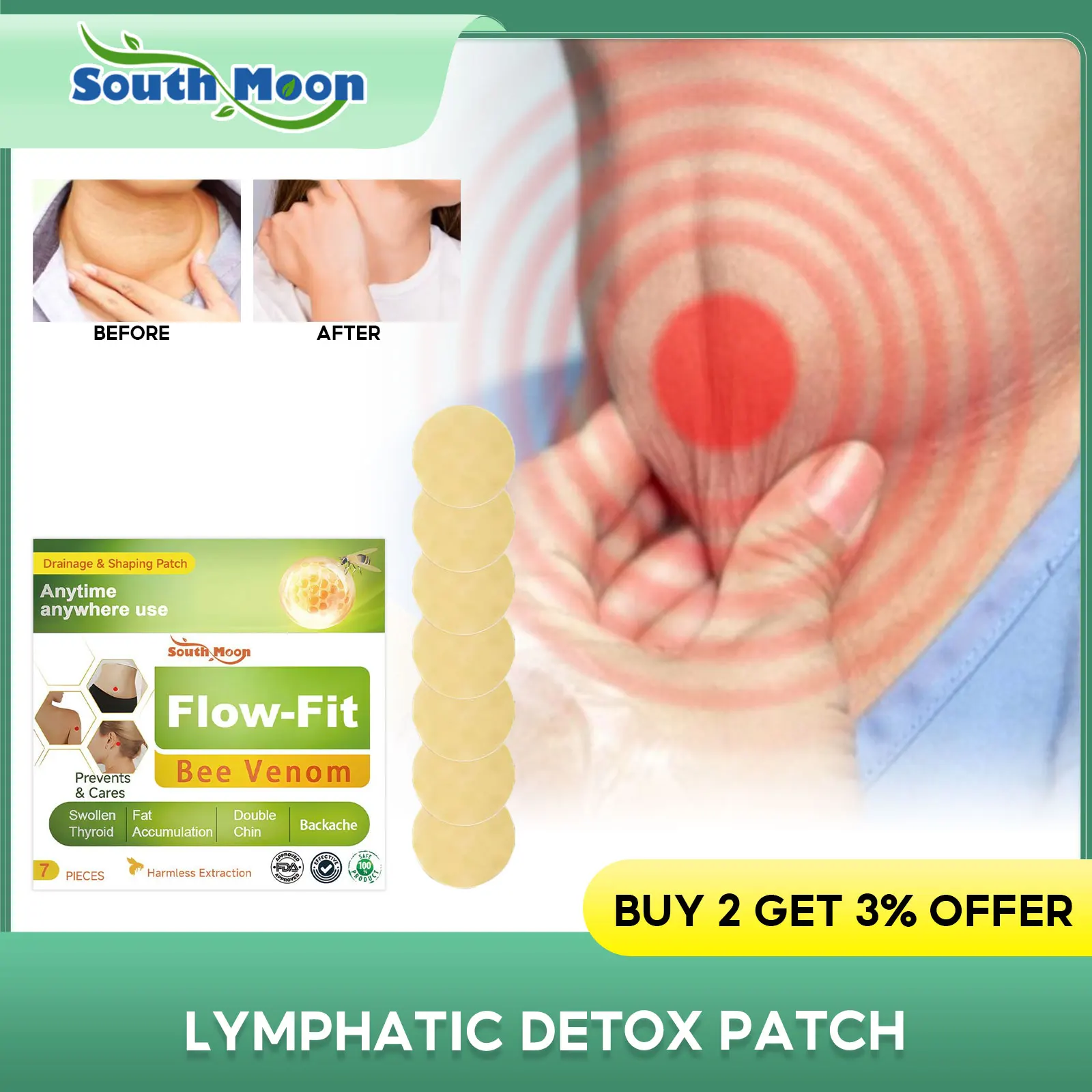 

﻿Lymphatic Drainage Patches Eliminate Edema Firming Body Detox Stickers Anti Cellulite Improve Metabolism Prevent Goiter Plaster