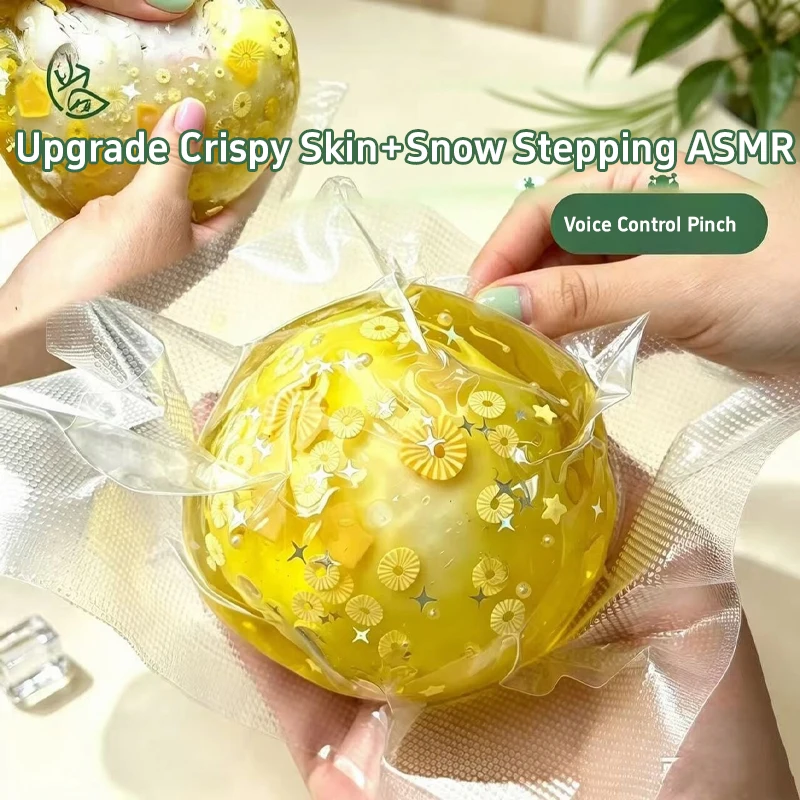 Handmade Squeeze Ball Crispy Skin ASMR Crunch Sound Fruit Themed Stress‑relief Ball Pineapple Watermelon Apple Relaxing Ornament