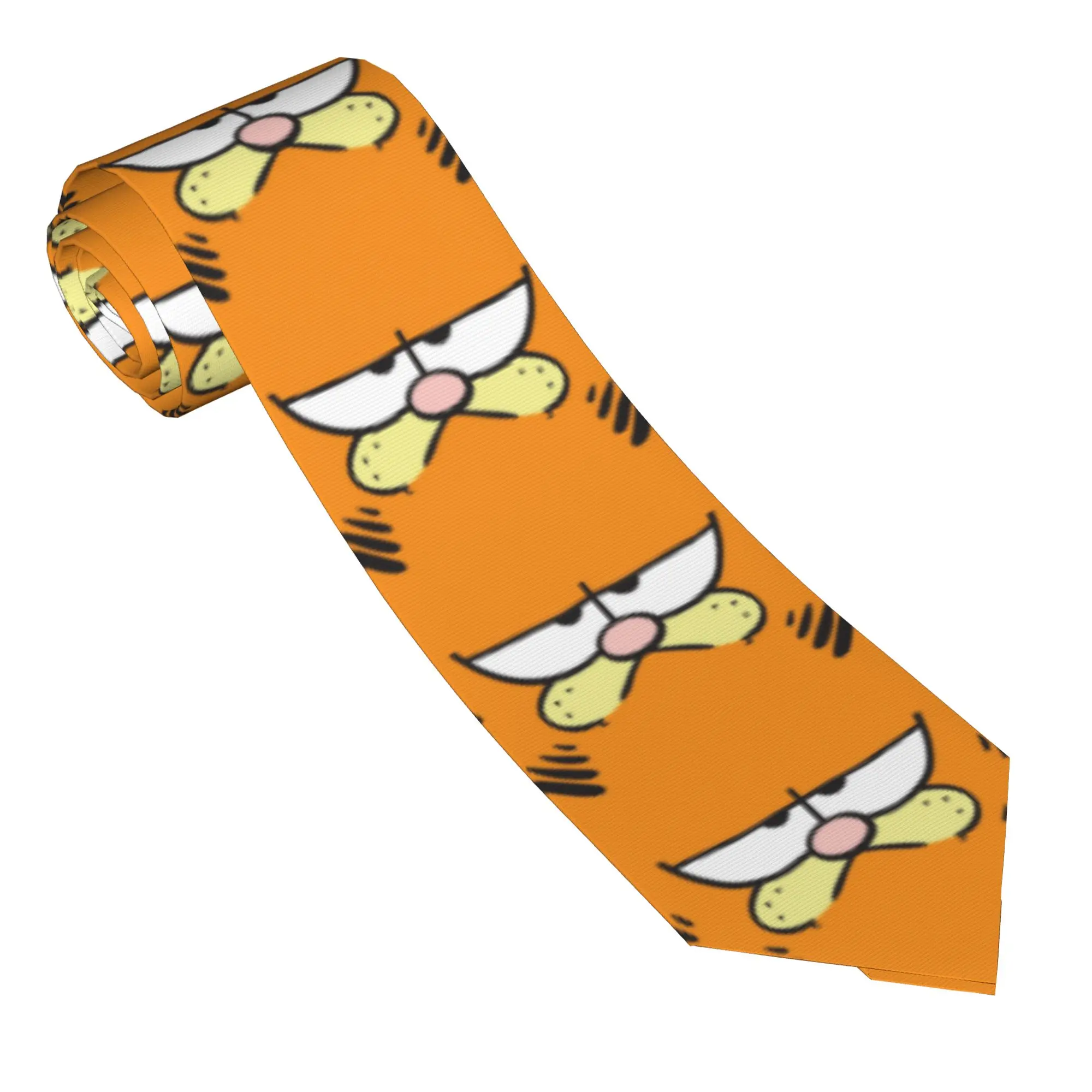 Garfields Neckties Men Polyester 8 cm Casual  Wide Neck Tie Cute Funny Cat for Men Accessories Gravatas Wedding Cosplay Props