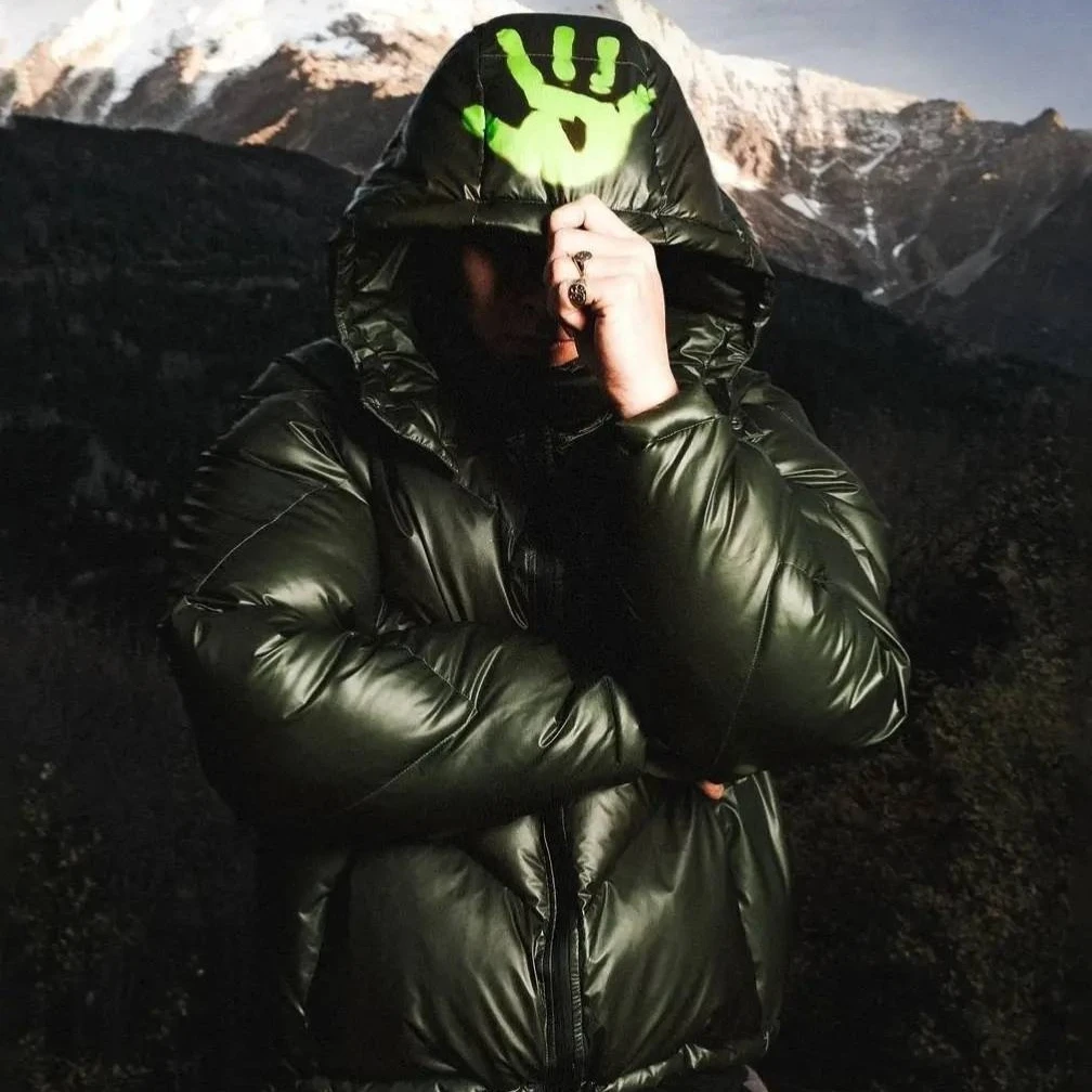 

Winter Thermal Puffer Jacket - Thickened Patchwork Embroidery, Loose Fit Unisex Coat For Men And Women