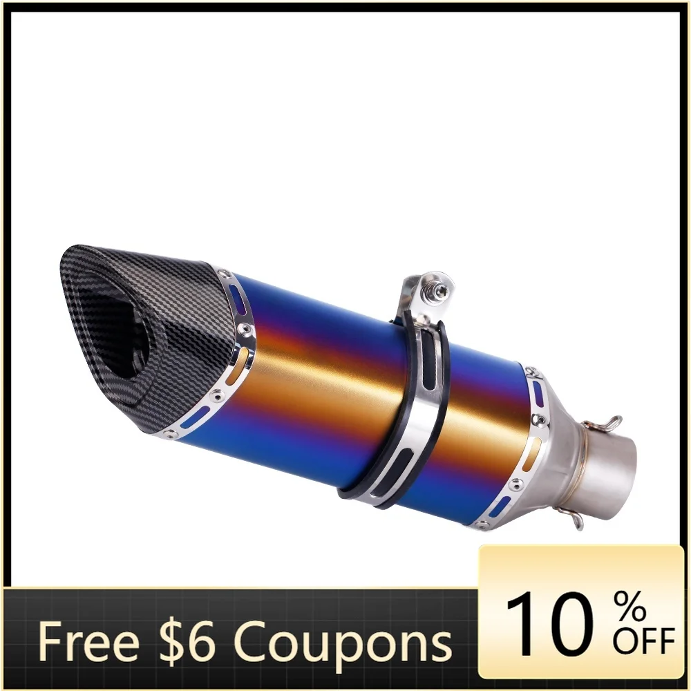 

STLF High Quality 36-51mm Carbon Fiber Motorcycle Muffler Exhaust Pipe Stainless Steel New Condition Universal Modified Exhaust