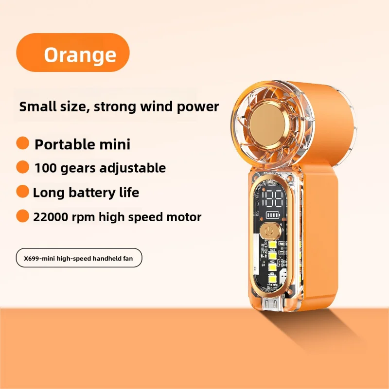 High Velocity Portable USB Charging Hand Fan Mini Powerful Pocket Fan With Strong Airflow For Summer Camping Sports Beach Travel image 6
