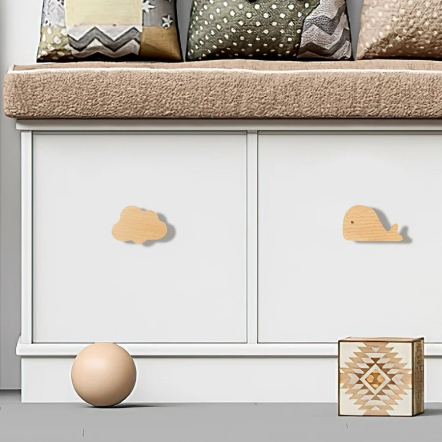 Wooden Animal Dresser Knob Nursery Wood Drawer Pull with Screws Furniture Handle for Nursery Home Bedroom Kitchen Hardware (Zoo)