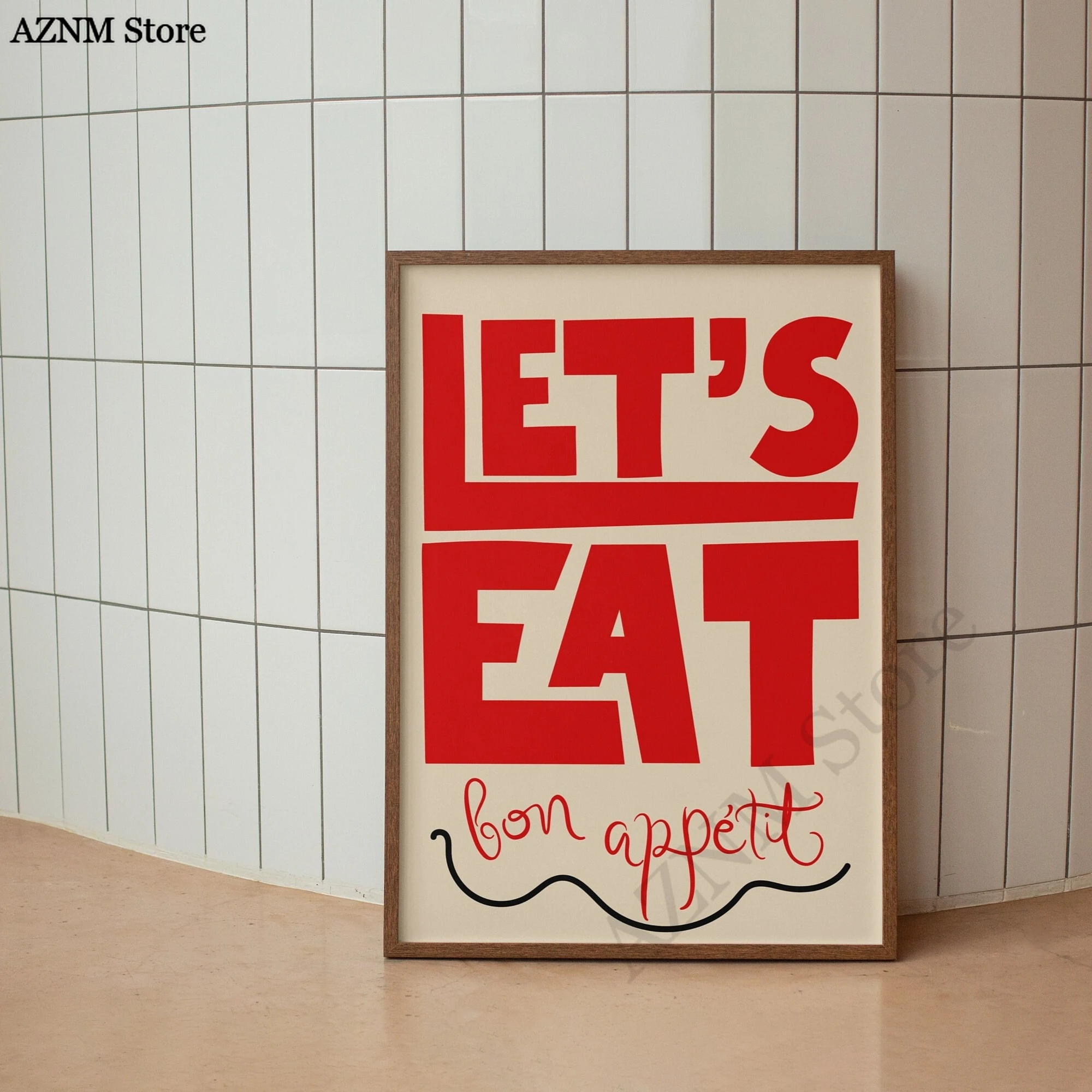 „Let's Eat Delicious“-Zitate für die Küche, Leinwanddruck, modische italienische Lebensmittel-Wandkunst, Poster für modernes Wohnzimmer, Heimdekoration, Geschenk