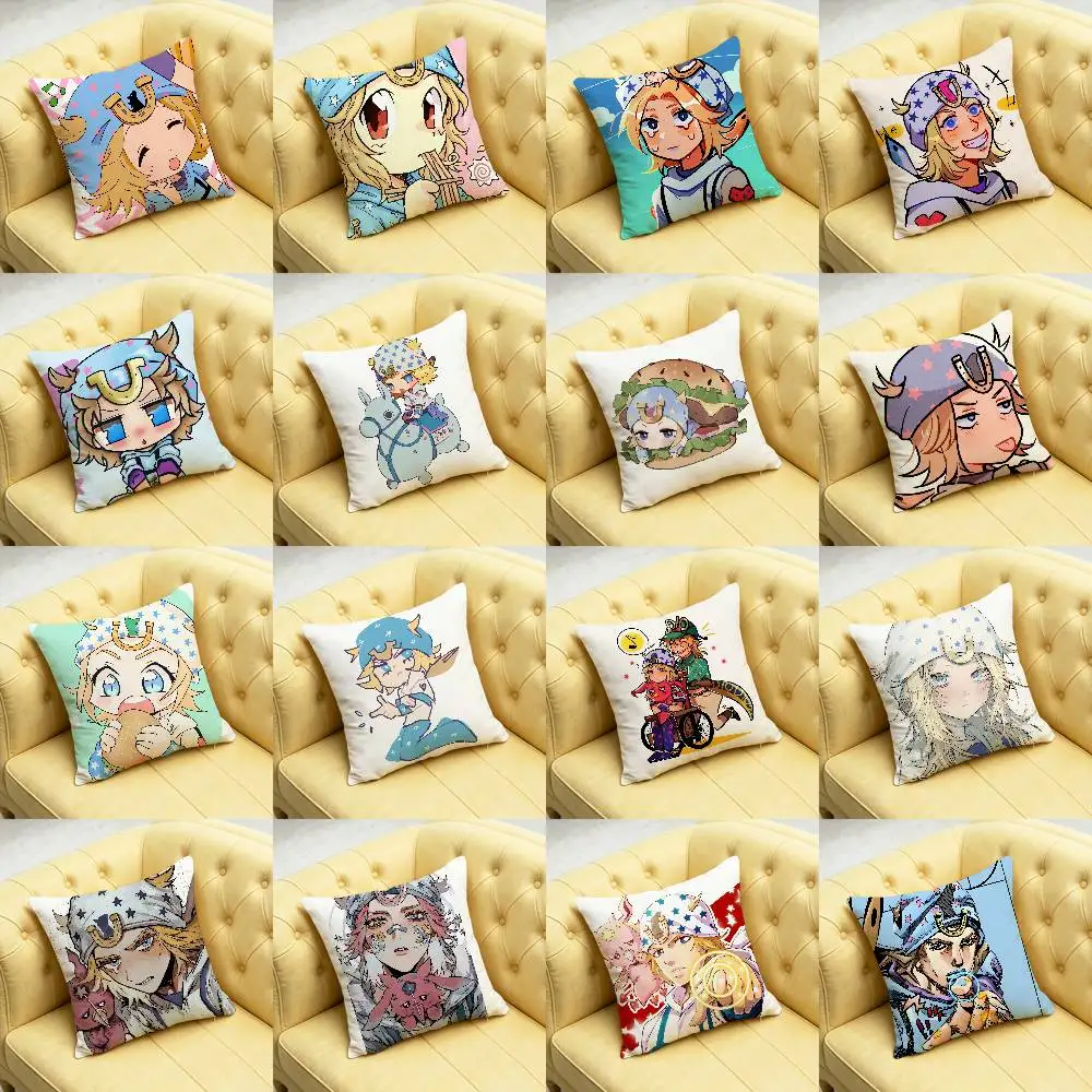 For Johnny Joestar J-JoJo Throw Pillow Case 45cm 30cm 40cm Decoration DIY Square Chair Pillowcase Pad Cover
