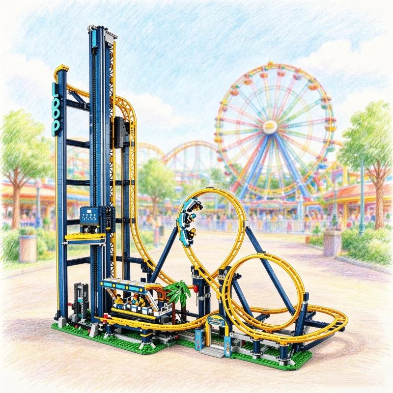 2026 3756pcs Creative Splicing Toy Loop Coaster Puzzle Model Home Decor Building Block Brick Suitable For Birthday Festival Gift