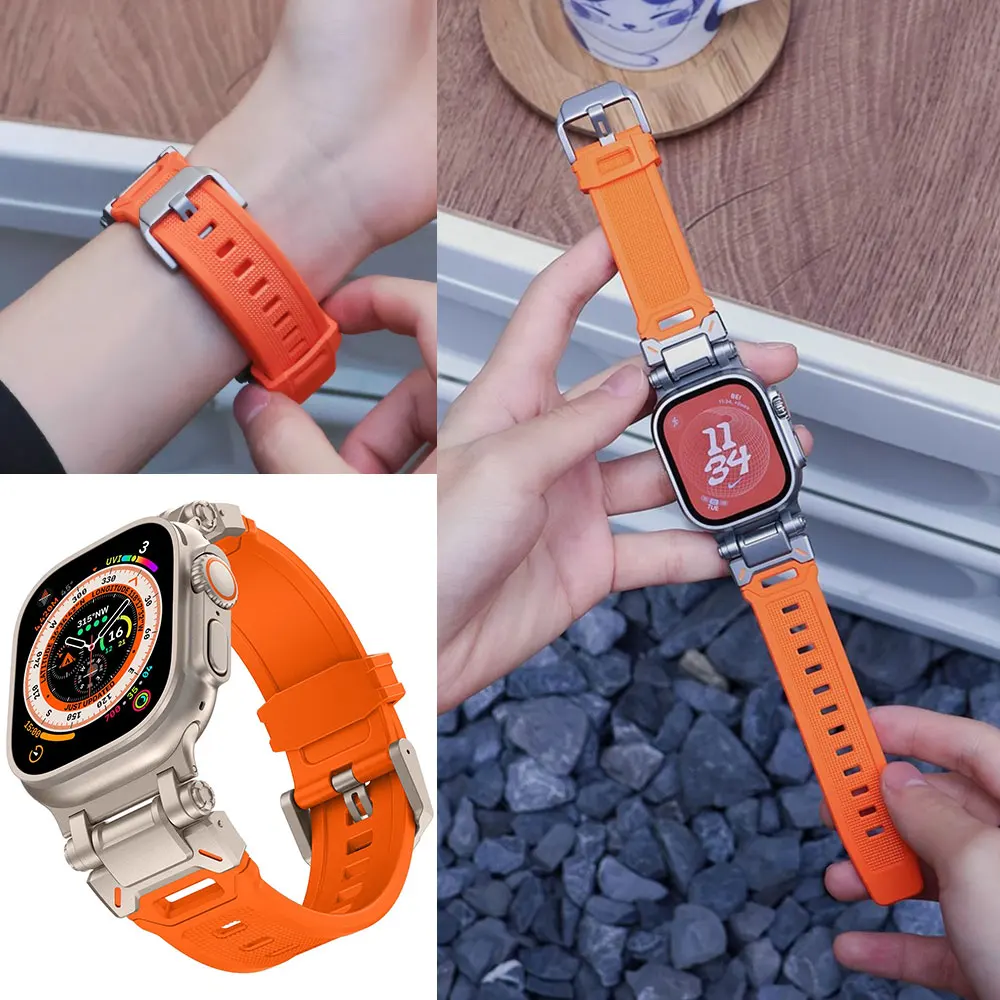 

Ремешок Single Tour для Apple Watch Ultra 49 мм, ремешок 44 мм, 45 мм, 46 мм, мужской спортивный ремешок Iwatch Series 10, 9 8 7 6 5 Se, роскошный браслет