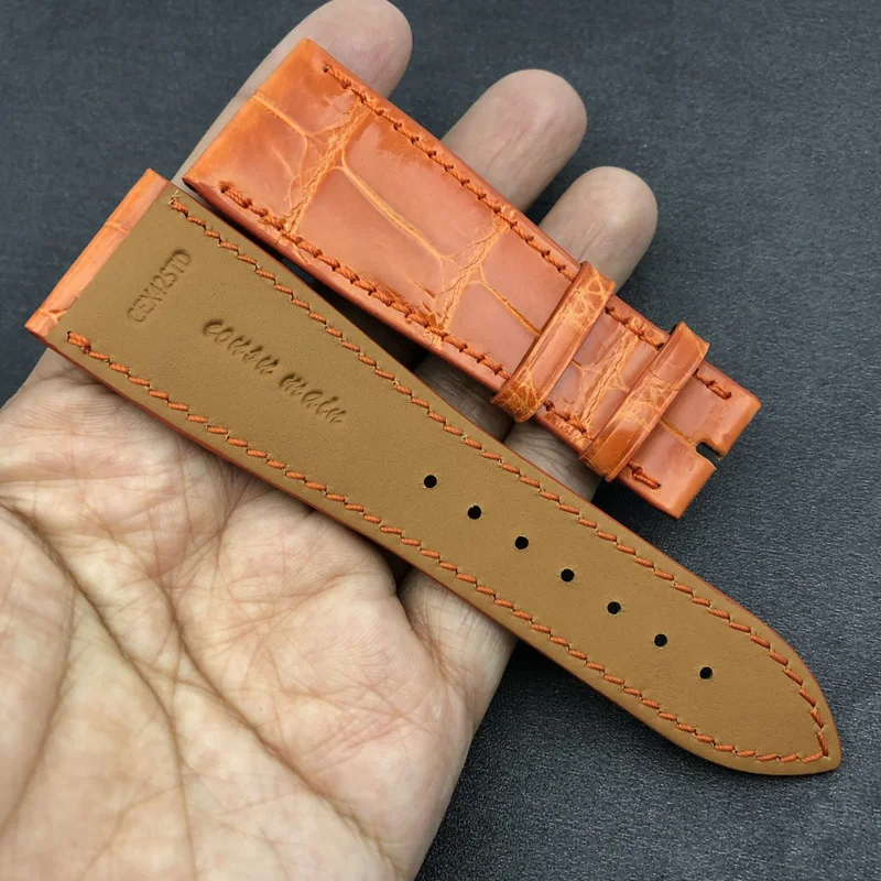 FUYIJIA Luxury Custom R-ogerD-ubuis Watch Band Handmade Alligator Strap 27MM 32MM Genuine Leather Belt Crocodile Skin Watchbands