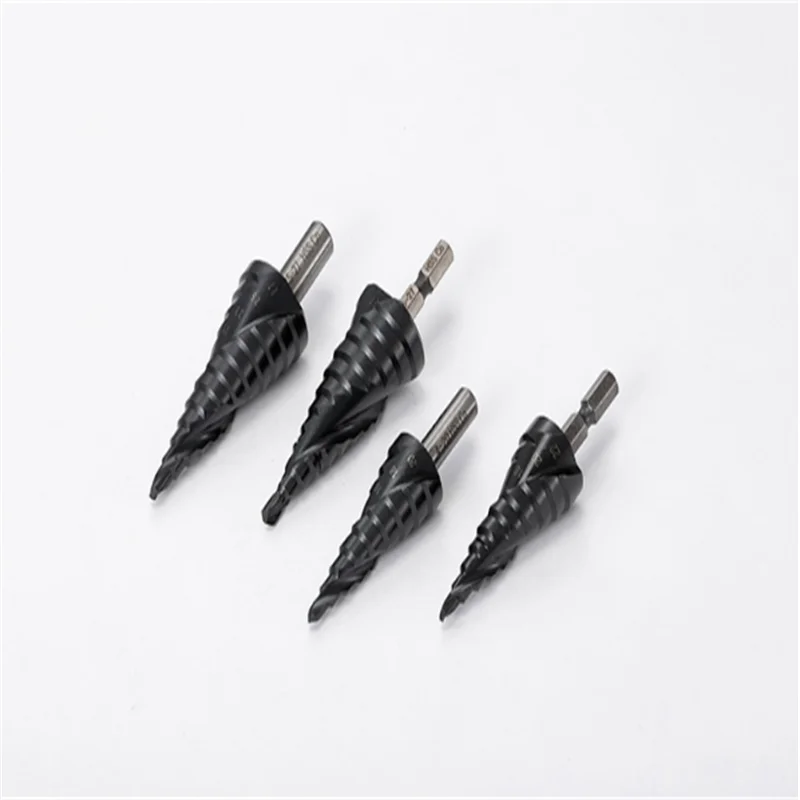 Broca de etapa de aço inoxidável M35 Aço de alta velocidade Cobalto Preto Cone Hex Shank Contendo Alarme Pagode Broca 4-22 5-21 5-27