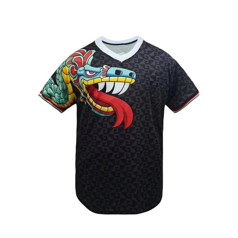 

Mexico Baseball Jersey 3D Print Loose Short-sleeved Shirt All-Seasons Wear Men Breathable Athletic Tee Training Sweatshirt Moto
