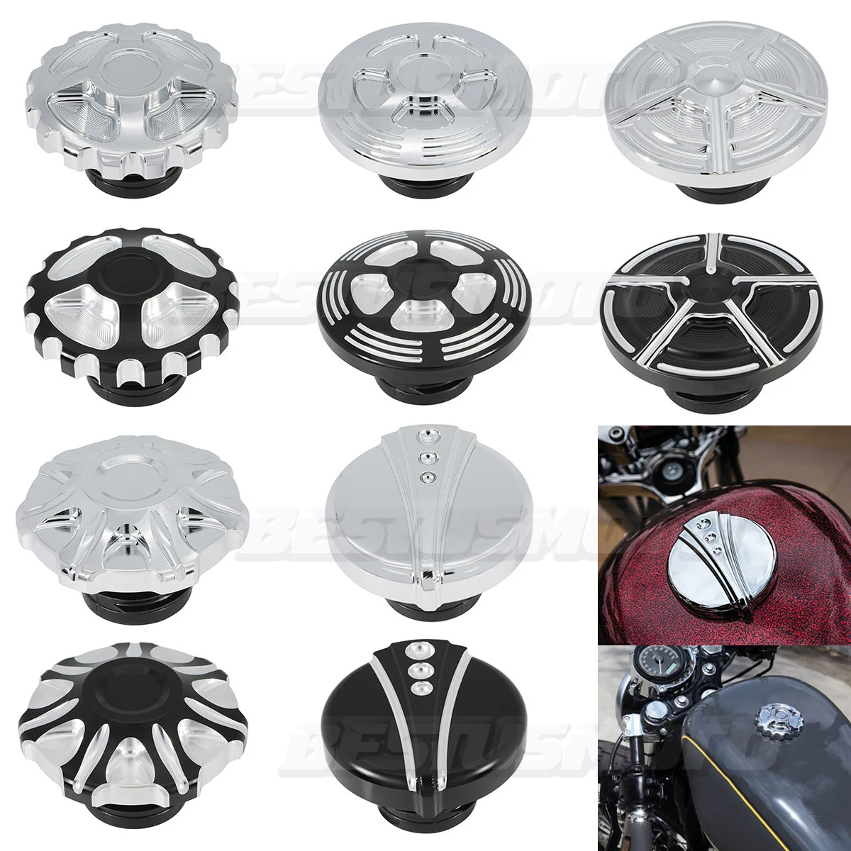 

Motorcycle Aluminum Screw-In Fuel Oil Gas Tank Cap Cover For Harley Sportster XL883 XL1200 Dyna FXD Softial Fat Boy Touring