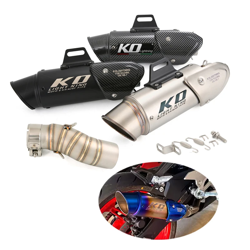 

Slip On Exhaust Tips 51MM For CFMOTO 450SR 450NK 450SS 2022-2025 Motorcycle Muffler Mid Link Pipe Stainless Steel 51MM System