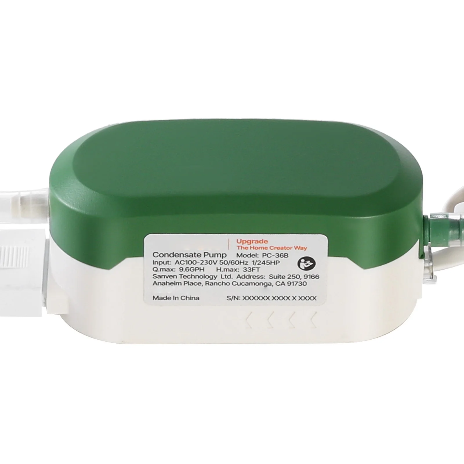 SucceBuy Condensate Pump 1/245 HP 9.6 GPH 33 ft Lift 100-230V with Safety Switch Quiet for Air Conditioner Dehumidifier Furnace