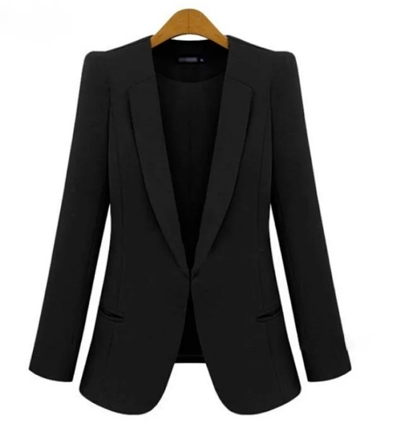 Blazer de manga larga con botones ocultos para mujer, trajes de negocios de talla grande, ropa de trabajo de oficina de colores sólidos, primavera y otoño, 2022