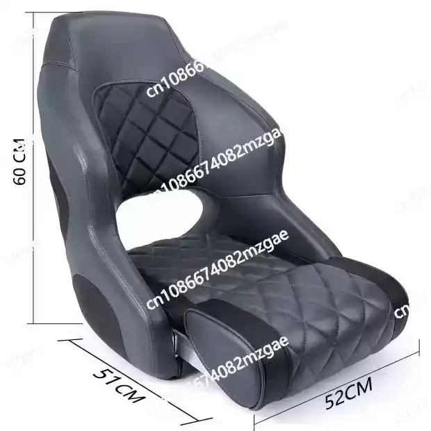 Black Marine Vinyl Pro Casting Deck Seat Folding, Fishing Bay Boat Bucket Chair for Yacht and Marine Vessel Use