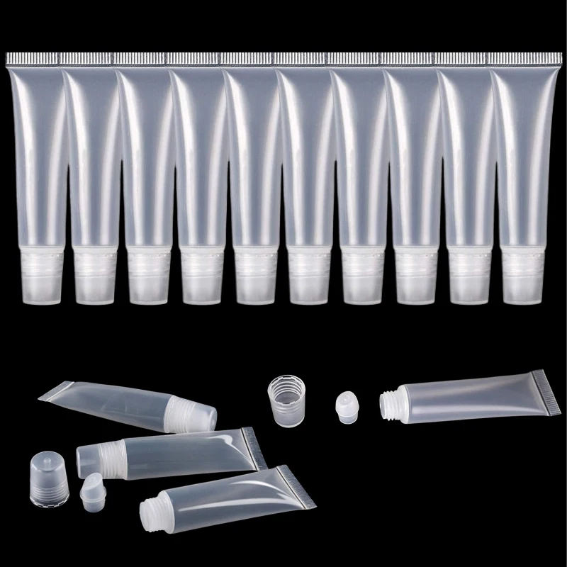

100 шт. 8 г-15 г пустые прозрачные тюбики для бальзама для губ многоразовые косметические тюбики для блеска для губ контейнеры для блеска для губ для путешествий DIY макияж