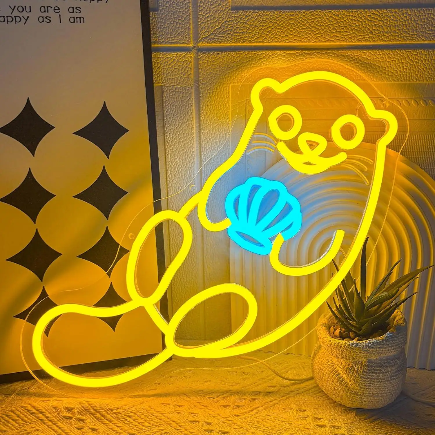 

Otter Neon Sign Cute Sea Otter LED Dimmable Neon Light for Aquarium Bedroom Pet Shop Party Bar Game Room Decor Animal Wall Light