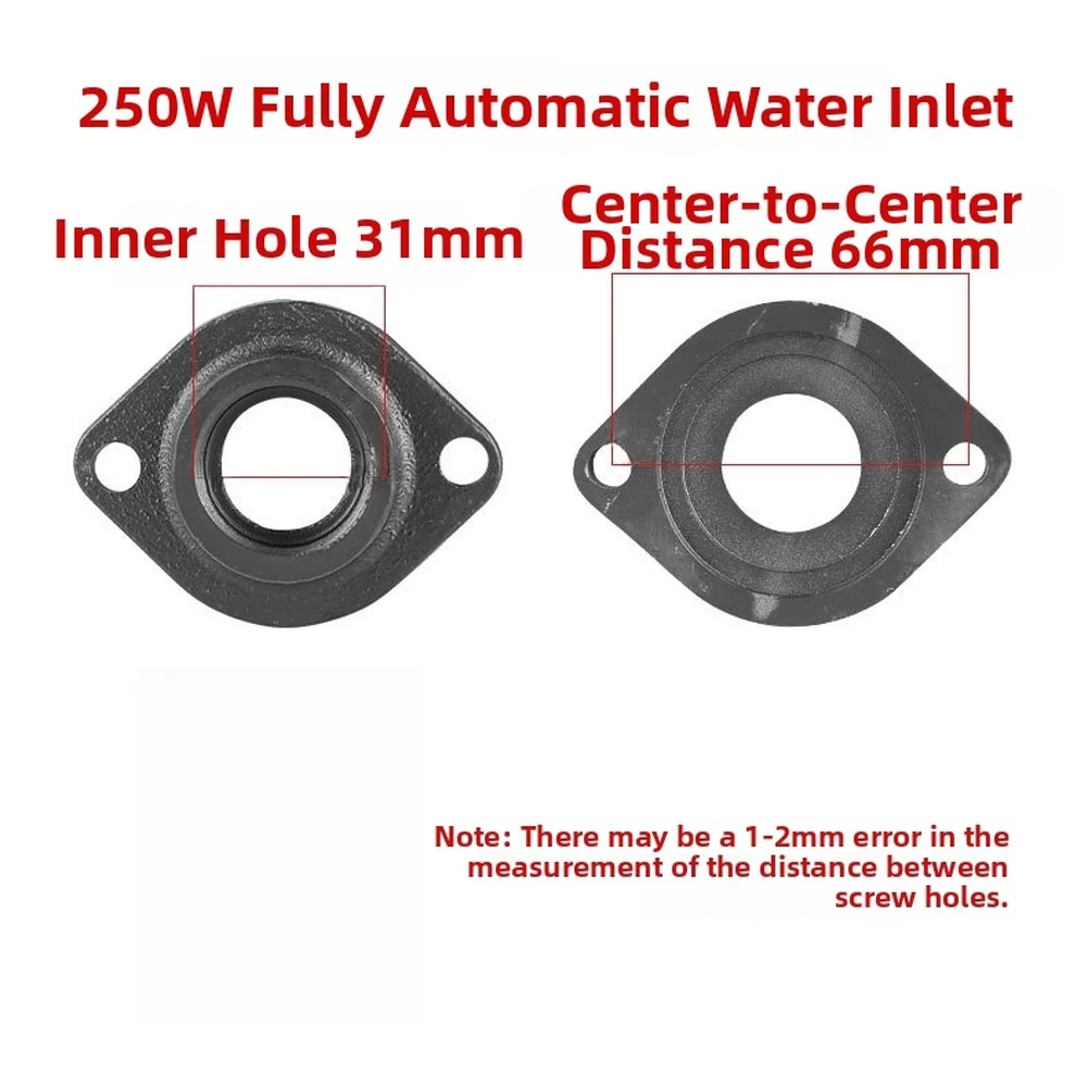 Cast Iron Inlet Flange For Automatic Self Priming Water 125W To 1100W Black Booster Accessory With 31mm 44mm Hole