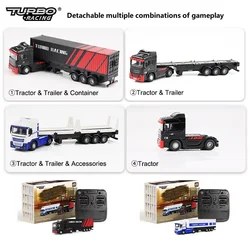 In Stock! Turbo Racing C50 T 1/76 Remote Control Container C50 Truck New Chassis Simulation Horn RC Car Toy C50-C Accessory Kit