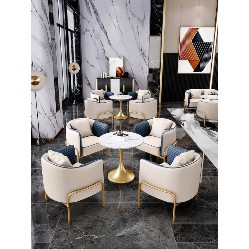 Sofa booth sales office reception department meeting chair combination hotel lobby office tea room sofa