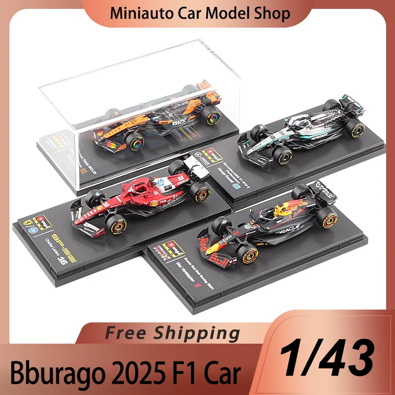 جديد في المخزون Bburago 1:43 2025 F1 اليابان ريد بول Rb21 سبيكة نماذج مصغرة فيراري Sf25 # 44 Rb21 Verstappen Mcl39 W16 ﻿ لعبة السيارة