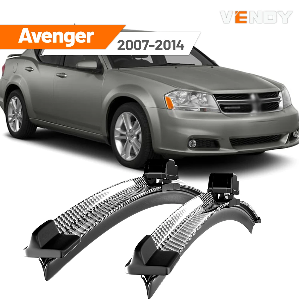 

For Dodge Avenger 2007-2014 2008 2009 2010 2011 2012 2013 2pcs Front Windshield Wiper Blades Windscreen Wipers Carbon Fibre&Blac