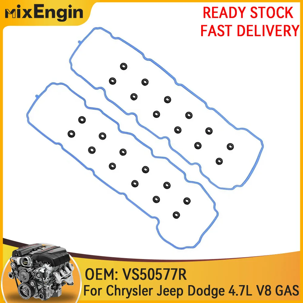 Juego de juntas protectoras de válvula de motor compatibles con GAS de 4,7 L para Jeep Commander Grand Cherokee Dodge Dakota Durango 4.7L V8 GAS 04-07 VS50577R