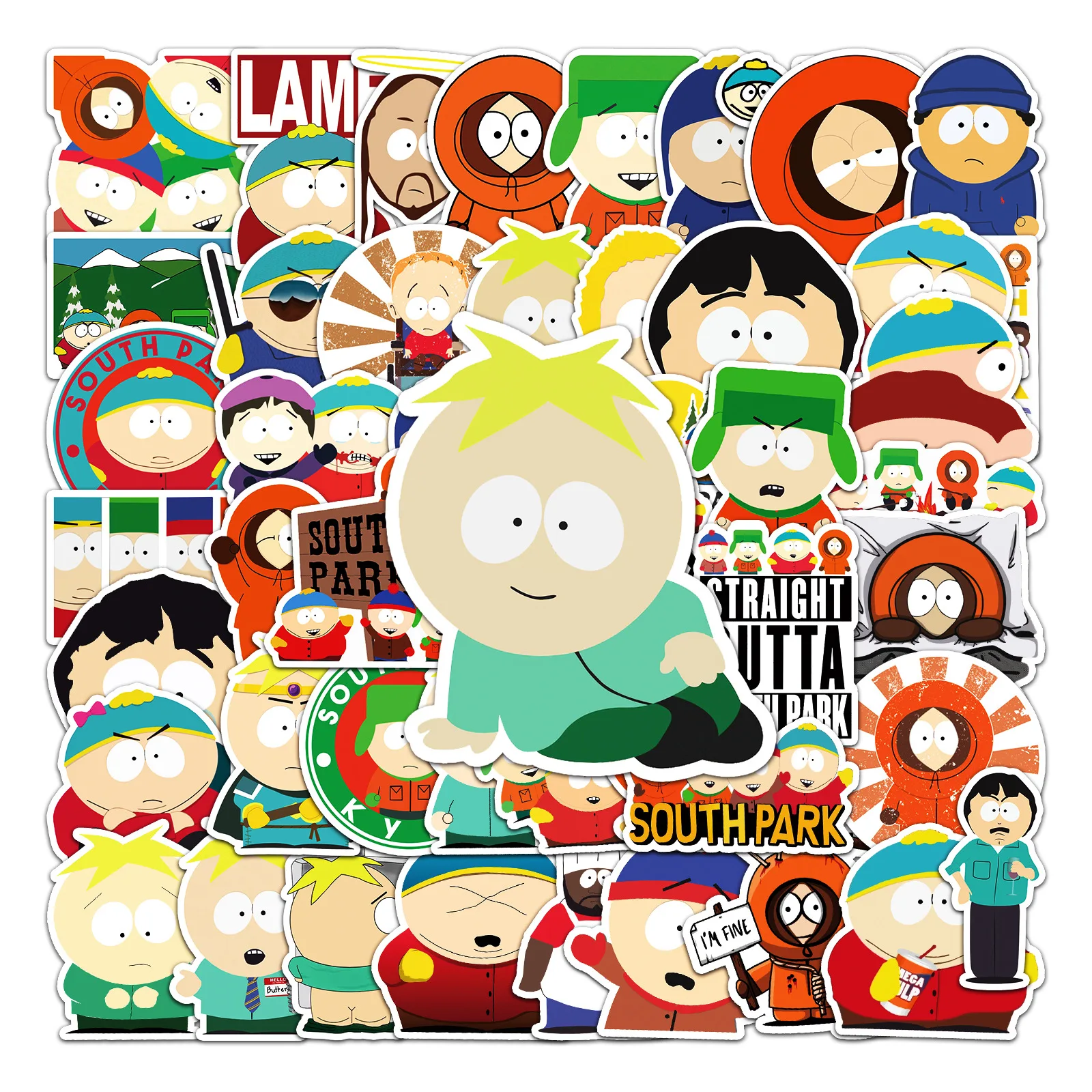 

10/50PCS Cartoon Animation South Park Sticker Fun Cute Doodle Decoration Kids Toy Decorative Pencil Box Water Cup Laptop Guitar