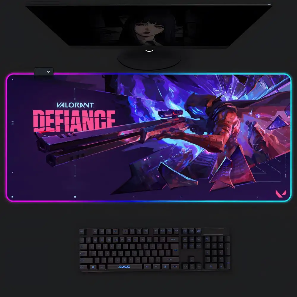 

Valorant Mouse Pad Gamer Luminescence Led Mouse Pad Gaming Table Rgb Deskmat Keyboard Pc Mousepad