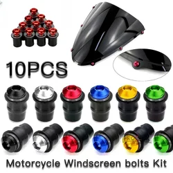 Tornillos para parabrisas de motocicleta, Kits de montaje de carenado para Honda CBR 600, F4i, CBR1000RR, CB400, VFR800, M5 x 16, 5mm