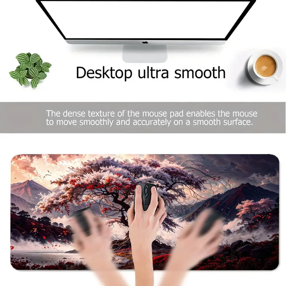 巨大な芸術的な古代の木のパターンデザインマウスパッドゴム滑り止めデスクマットゲーマー PC アクセサリーゲームマットキーパッドマウスパッド