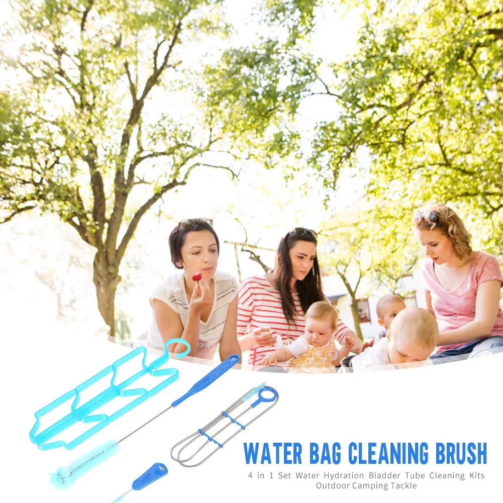 4Pcs Hydration Water Bladder Cleaning Kit Multifunction Water Bag Cleaning Tool Water Bag Cleaning Brush Kit for Water Bladders