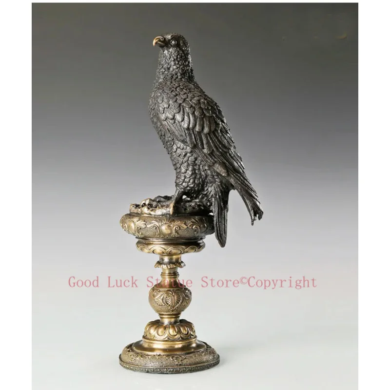 39CM Large--TOP business ART Success Auspicious Mascot Arabia Eagle Falcon hawk statue-HOME office company efficacious Mascot