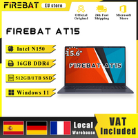 Firebat Laptop AT15 15.6 Inch Intel N150 DDR4 16GB RAM 512GB 1TB SSD 1920*1080 Windows 11 Notebook Backlit Integrated Numpad