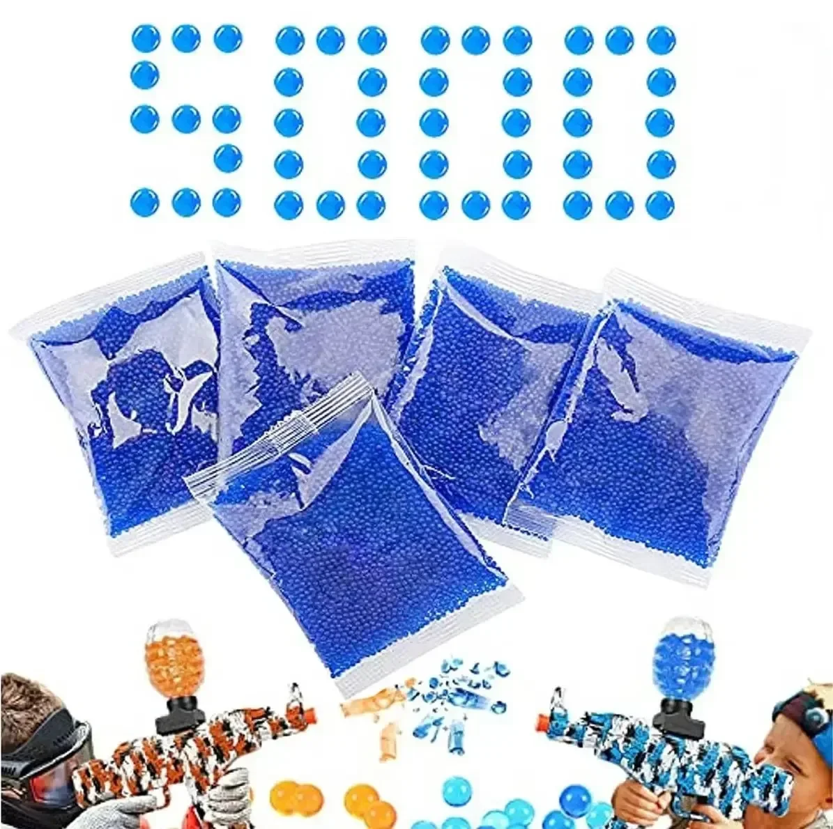 Y120000 szt. Kulki wodne 7-8mm do pistoletów na kulki żelowych, polimerowe kryształowe ziemia hydrożelowa, kulki polimerowe rozszerzające się w wodzie