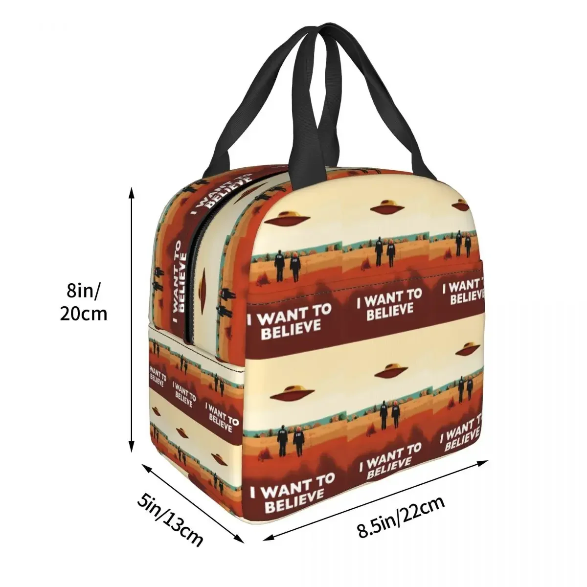 The X Files I Want To Believe FBI P Insulated Lunch Bag for Women Kids Portable Food Boxes Thermal Lunch Box Tote