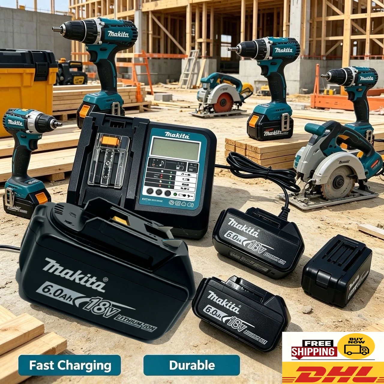 

Stable Output Makita 18VCompatible with BL1860B, BL1890 batteries and DC18RC charger. Fitscutting and polishing power tools