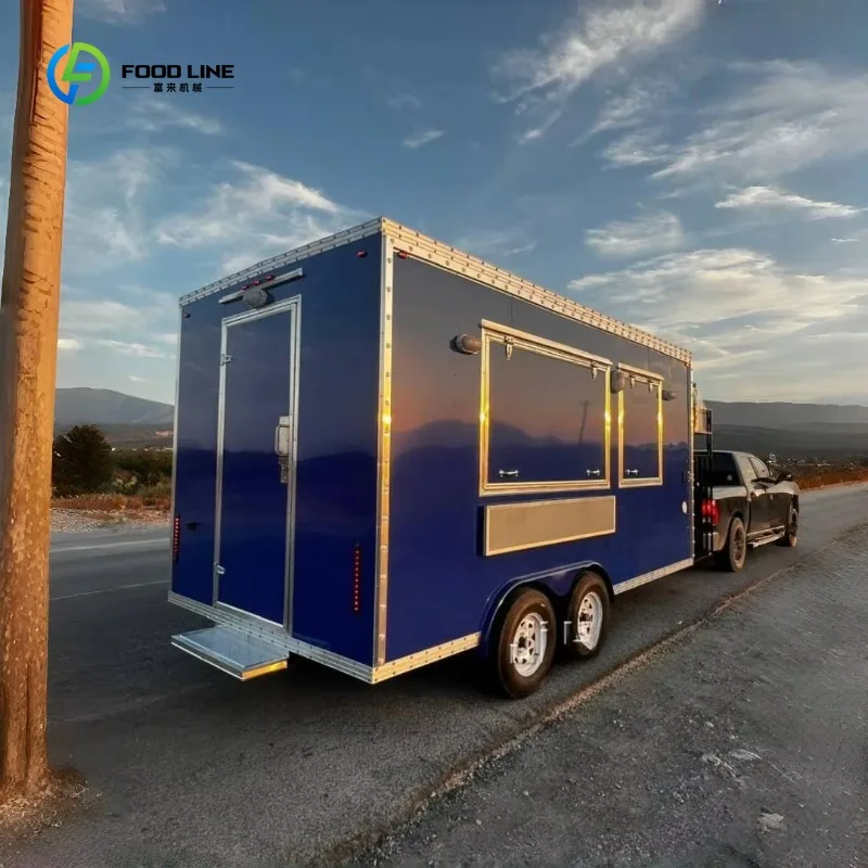 Customized 20ft Hot Dog Food Truck with Full Catering Equipment USA Made Food Trailer with Commercial Kitchen Setup