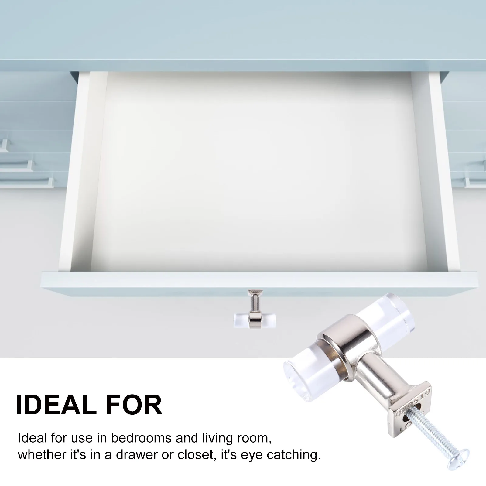 

6Pcs Transparent Acrylic Cabinet Handles Strong Durable Crystal Pulls for Drawers Cupboard Door Furniture Cupboard Grips
