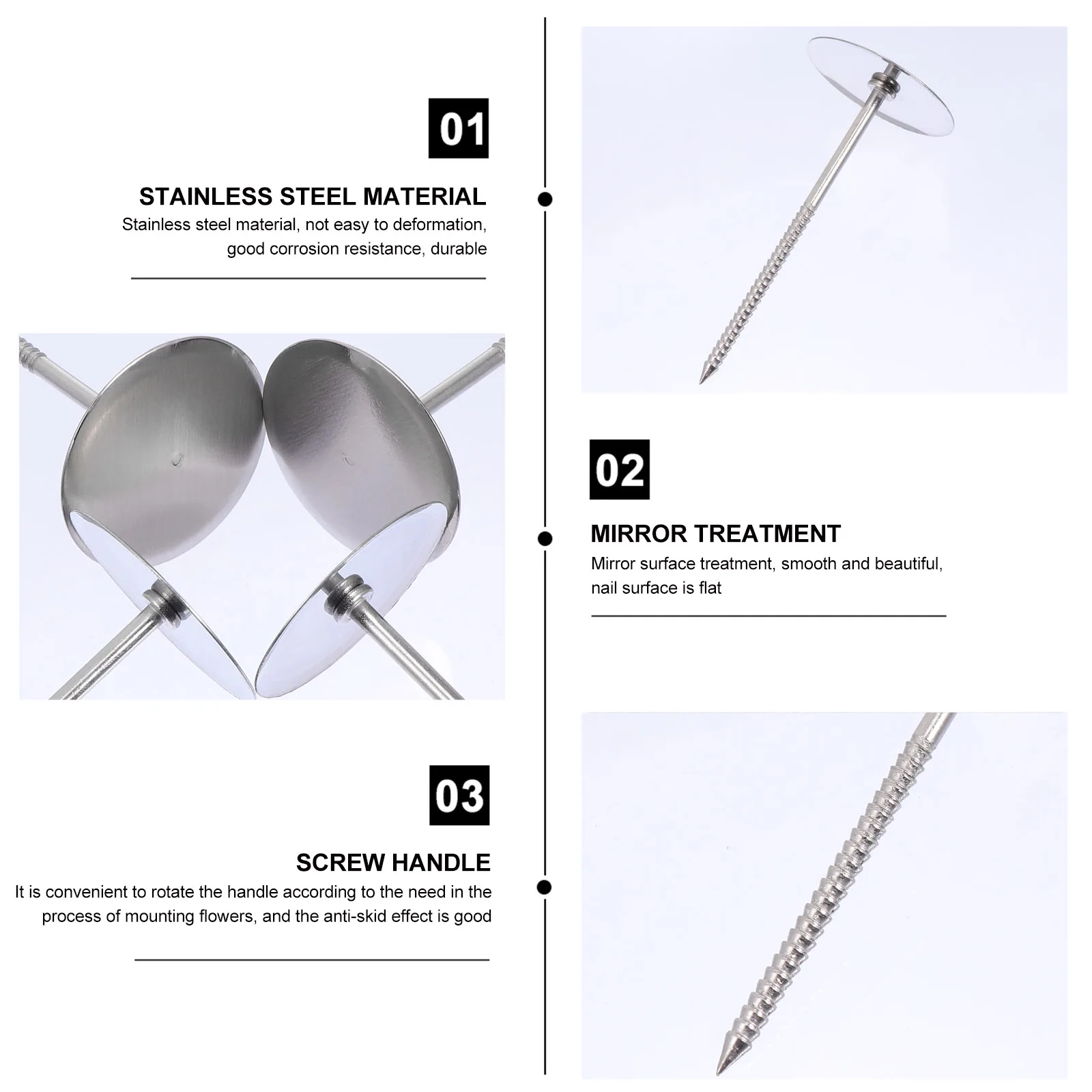 

12Pcs Stainless Steel Cake Flower Nail Set Baking Tools Creative Baking Equipment Decorate Cakes