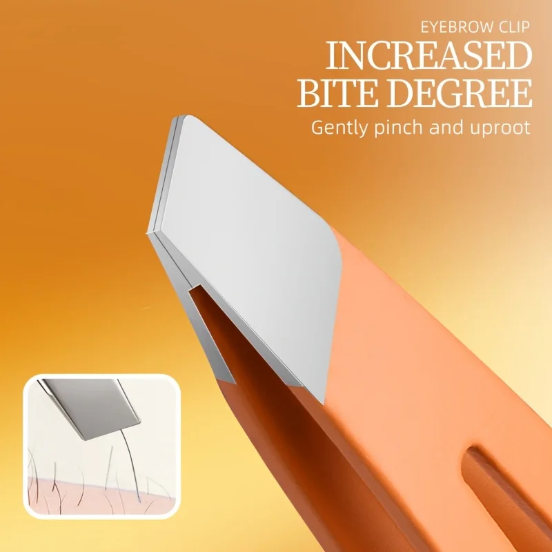 1pc Professional Stainless Steel Tweezers With Slanted Eyebrows And Facial Clips Durable And Hypoallergenic Eyebrow Clip