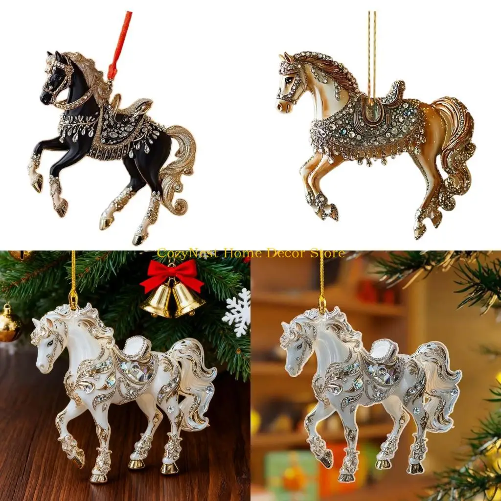 92MF (عبوة واحدة) ديكور معلق على شكل حصان أكريليك للمنزل، والحضانة، والمكتب، والموضوع الغربي وهدية المهرجان